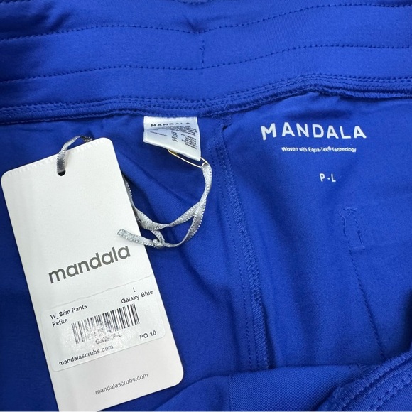 Mandala royal blue Scrub Pants Bottoms only Sz Petite Large New with tags - Picture 5 of 5